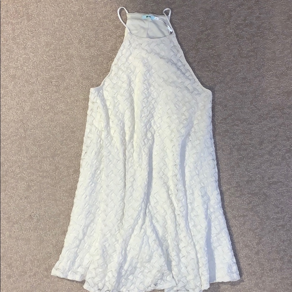Textured high neck dress